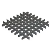 Грильято ячейка 75x75, высота 50 мм, ширина 10 мм, металлик матовый