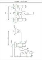 Смеситель для ванны и душа 3-в-1 с ручным и верхнем душем Essco Stella STE-CHR-107281 Хром