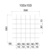 Грильято ячейка 100x100, высота 50 мм, ширина 10 мм, белый матовый