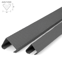 Рейка A40V V-образный дизайн металлик матовый с перфорацией