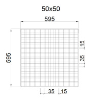 Грильято GL-15 ячейка 50x50, высота 37 мм, ширина 15 мм, белый оцинк