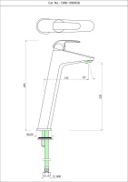 Однорычажный высокий смеситель для раковины Essco Orbit ORB-CHR-105005B Хром