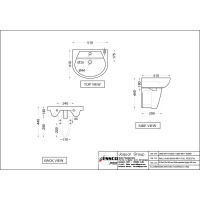 Раковина Essco Cosmo CMS-WHT-103803 Белая с пьедесталом