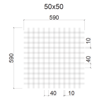 Грильято ячейка 50х50, высота 40 мм, ширина 10 мм, белый матовый