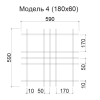 Грильято Нестандартная ячейка Модель 4 ячейка 180х60мм, окраска по RAL, высота 50 мм, ширина 10 мм