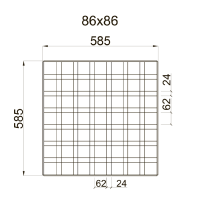 Грильято GL-24 ячейка 86x86, высота 34 мм, ширина 24 мм, белый матовый