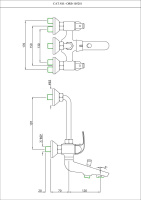 Смеситель для ванны и душа 3-в-1 с ручным и верхнем душем Essco Orbit ORB-CHR-105281 Хром