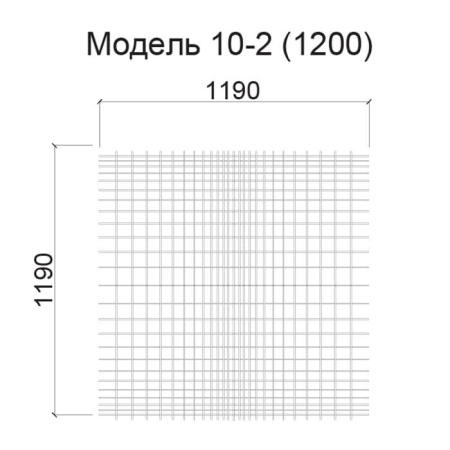 Грильято Нестандартная ячейка Модель 10 1200x1200мм, белый матовый, высота 40 мм, ширина 10 мм